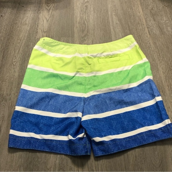 Hollister Neon Yellow and Blue‎ XL Stripes Bathing Suit - Picture 6 of 6